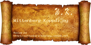 Wittenberg Koppány névjegykártya